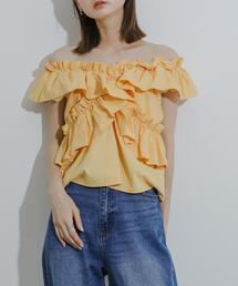 HEYUMM | 2WAYフリルノースリーブブラウス(シャツ/ブラウス)