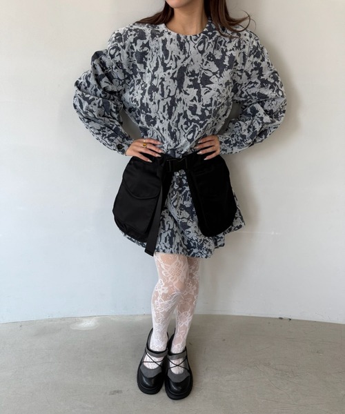 SANSeLF（サンセルフ）の「【SANSeLF】Se ジャガードミニドレス sanwt24a006（ワンピース・レディース・ブラック/ブルー・FREE）」の17枚目の写真