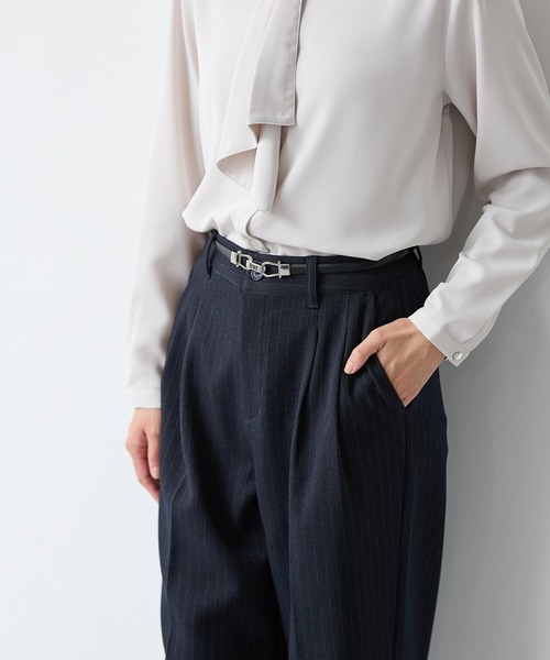 Honeys（ハニーズ）の「ビット付スライドベルト（ベルト・レディース・ブラック/ダークブラウン/ブラック×シルバー・FREE）」の5枚目の写真