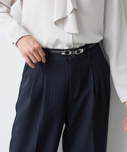 Honeys（ハニーズ）の「ビット付スライドベルト（ベルト・レディース・ブラック/ダークブラウン/ブラック×シルバー・FREE）」の6枚目の写真