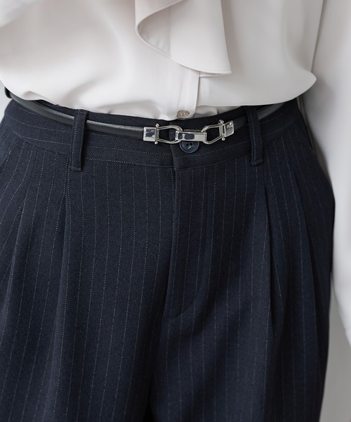 Honeys（ハニーズ）の「ビット付スライドベルト（ベルト・レディース・ブラック/ダークブラウン/ブラック×シルバー・FREE）」の7枚目の写真