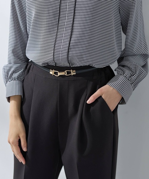 Honeys（ハニーズ）の「ビット付スライドベルト（ベルト・レディース・ブラック/ダークブラウン/ブラック×シルバー・FREE）」の9枚目の写真