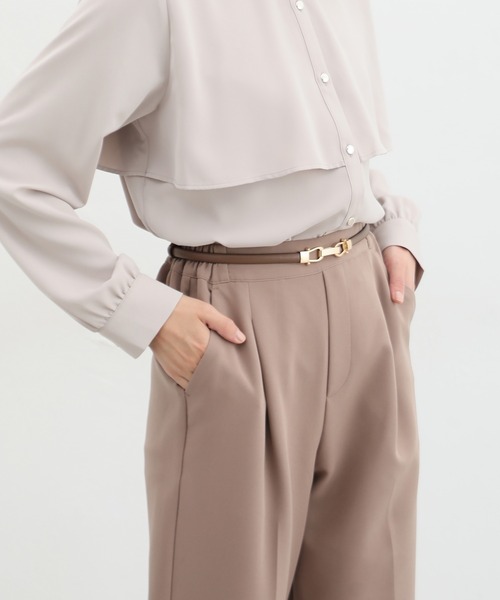 Honeys（ハニーズ）の「ビット付スライドベルト（ベルト・レディース・ブラック/ダークブラウン/ブラック×シルバー・FREE）」の11枚目の写真