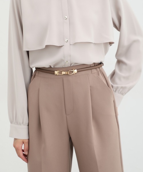 Honeys（ハニーズ）の「ビット付スライドベルト（ベルト・レディース・ブラック/ダークブラウン/ブラック×シルバー・FREE）」の12枚目の写真