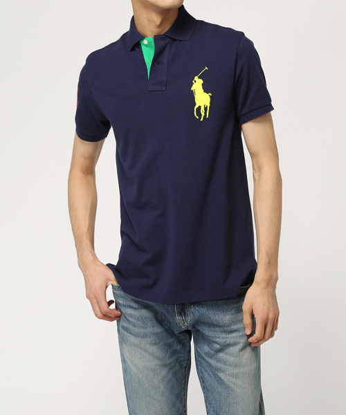 Polo by RALPH LAUREN カスタムフィット イタリアビッグポニー POLO RALPH LAUREN CUSTOM-FIT BIG PONY POLO SHIRT BLUE MENS