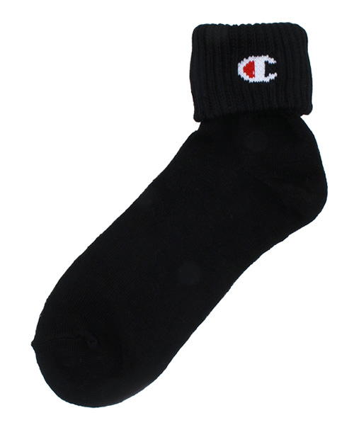 Champion（チャンピオン）の「【Champion/チャンピオン】ノンパイル2P折り返しソックス（ソックス/靴下・レディース・ブラック/ホワイト・ﾌﾘ-）」の3枚目の写真