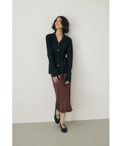 M_（エムアンダーバー）の「リサイクルポリエステル×レーヨン素材　手洗い可能なサテンミディー丈スカート（スカート・レディース・ブラック/ブラウン/ピンク・1/2）」の19枚目の写真