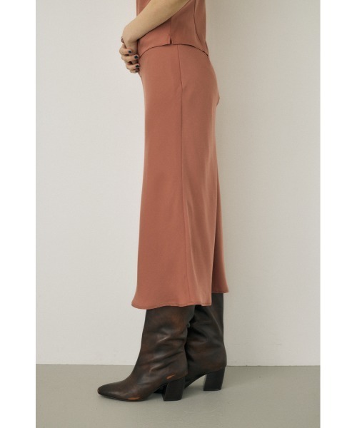 M_（エムアンダーバー）の「リサイクルポリエステル×レーヨン素材　手洗い可能なサテンミディー丈スカート（スカート・レディース・ブラック/ブラウン/ピンク・1/2）」の13枚目の写真