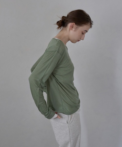 tシャツ 「MINERTE」long sleeve sheer tops / ネップシアートップス レディース セール】【MINERTE】long sleeve sheer tops / ネップシアー