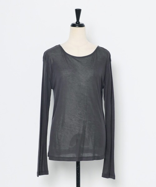 tシャツ 「MINERTE」long sleeve sheer tops / ネップシアートップス レディース セール】【MINERTE】long sleeve sheer tops / ネップシアー