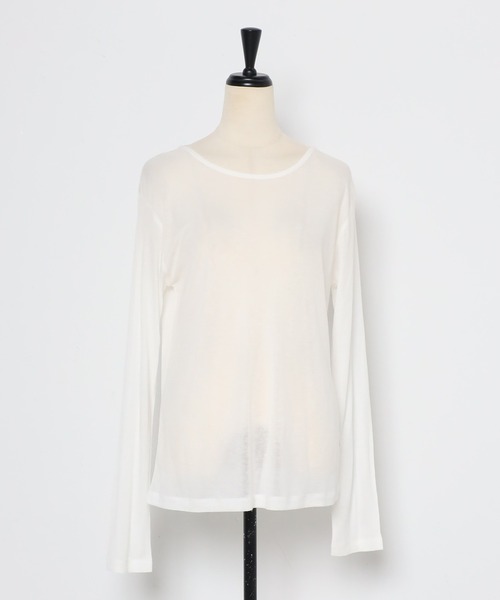 tシャツ 「MINERTE」long sleeve sheer tops / ネップシアートップス レディース セール】【MINERTE】long sleeve sheer tops / ネップシアー