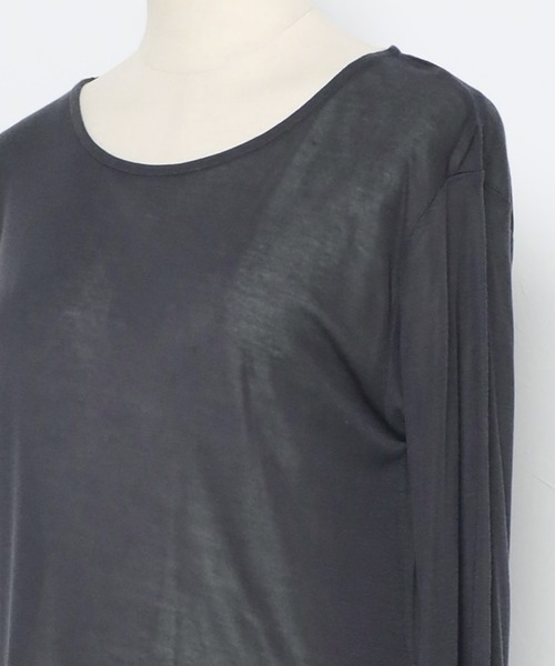 tシャツ 「MINERTE」long sleeve sheer tops / ネップシアートップス レディース セール】【MINERTE】long sleeve sheer tops / ネップシアー