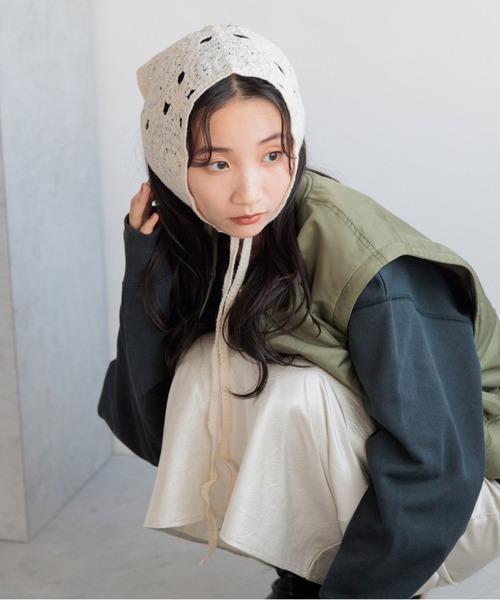 LOWRYS FARM(ローリーズファーム)の「カーチフ 142898(ストール/ショール・レディース・ブラック/アイボリー・FREE)」の11枚目の写真