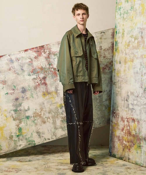 MAISON SPECIAL ワイドパンツ カーキ UNISEX》Artificial Leather Wide Pants/アーティフィシャルレザー