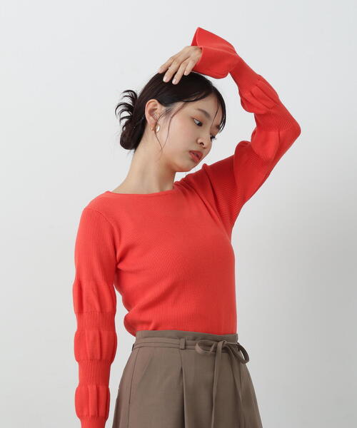 【セール】◆ウェーブスリーブニット(ニット/セーター)|N.(N. Natural Beauty Basic)(エヌエヌナチュラルビューティーベーシック)