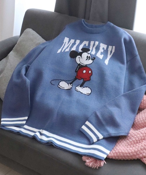 Disney(ディズニー)の「Disney(ディズニー)キャラクタージャガード編みニットセーター レディース メンズ/長袖プルオーバー(ニット/セーター・レディース・ワインレッド/グリーン/ホワイト系その他/マスタード/ベージュ/ブルー系その他/ブラック/ブルー・M/L)」の6枚目の写真