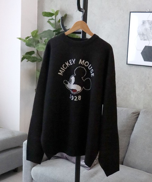 Disney(ディズニー)の「Disney(ディズニー)キャラクタージャガード編みニットセーター レディース メンズ/長袖プルオーバー(ニット/セーター・レディース・ワインレッド/グリーン/ホワイト系その他/マスタード/ベージュ/ブルー系その他/ブラック/ブルー・M/L)」の3枚目の写真