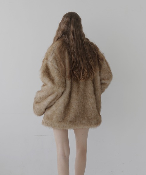 セール】フェイクファーオーバーサイズダブルジップジャケット