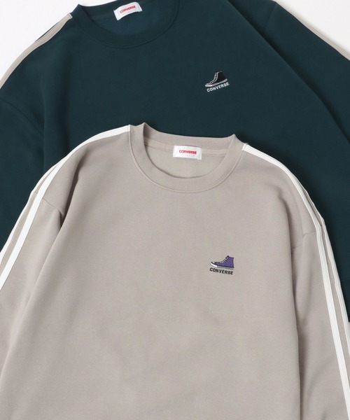 CONVERSE（コンバース）の「CONVERSE/コンバース 別注 オーバーサイズ 裏起毛 オールスター スニーカー ロゴ ワンポイント刺繍 スウェット トレーナー/レディース メンズ（スウェット・レディース・グリーン系その他/ブラック系その他2/グレイッシュベージュ/グレイッシュブルー/ホワイト系その他2/グレー系その他2/アッシュグレー/ブラック/オフホワイト/ブラック系その他/ホワイト系その他/グレー系その他/ベージュ系その他/グレー系その他3/ブラック系その他3/グリーン系その他2・LL/L/M）」の12枚目の写真