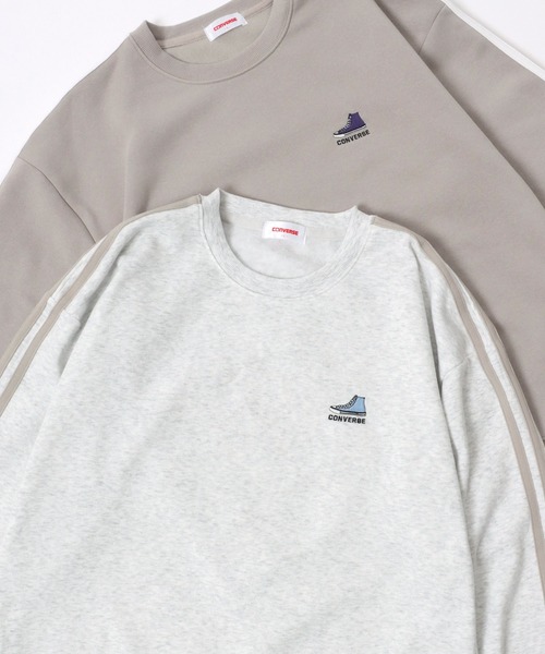 CONVERSE（コンバース）の「CONVERSE/コンバース 別注 オーバーサイズ 裏起毛 オールスター スニーカー ロゴ ワンポイント刺繍 スウェット トレーナー/レディース メンズ（スウェット・レディース・グリーン系その他/ブラック系その他2/グレイッシュベージュ/グレイッシュブルー/ホワイト系その他2/グレー系その他2/アッシュグレー/ブラック/オフホワイト/ブラック系その他/ホワイト系その他/グレー系その他/ベージュ系その他/グレー系その他3/ブラック系その他3/グリーン系その他2・LL/L/M）」の11枚目の写真