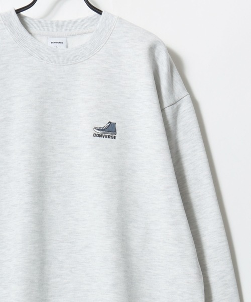 CONVERSE（コンバース）の「CONVERSE/コンバース 別注 オーバーサイズ 裏起毛 オールスター スニーカー ロゴ ワンポイント刺繍 スウェット トレーナー/レディース メンズ（スウェット・レディース・グリーン系その他/ブラック系その他2/グレイッシュベージュ/グレイッシュブルー/ホワイト系その他2/グレー系その他2/アッシュグレー/ブラック/オフホワイト/ブラック系その他/ホワイト系その他/グレー系その他/ベージュ系その他/グレー系その他3/ブラック系その他3/グリーン系その他2・LL/L/M）」の19枚目の写真