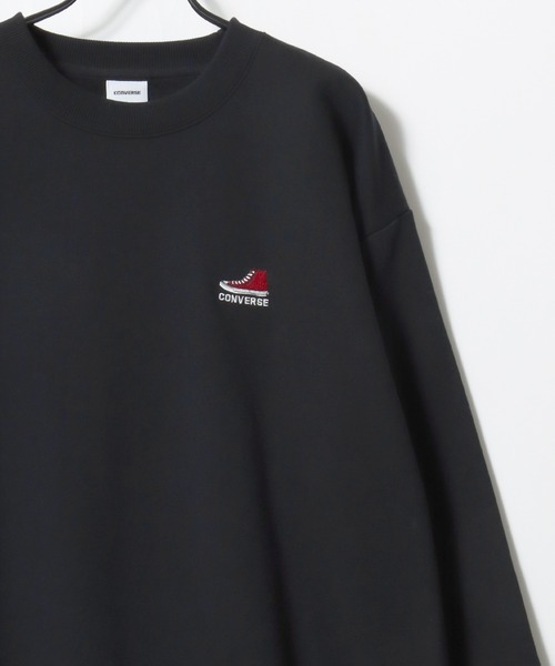 CONVERSE（コンバース）の「CONVERSE/コンバース 別注 オーバーサイズ 裏起毛 オールスター スニーカー ロゴ ワンポイント刺繍 スウェット トレーナー/レディース メンズ（スウェット・レディース・グリーン系その他/ブラック系その他2/グレイッシュベージュ/グレイッシュブルー/ホワイト系その他2/グレー系その他2/アッシュグレー/ブラック/オフホワイト/ブラック系その他/ホワイト系その他/グレー系その他/ベージュ系その他/グレー系その他3/ブラック系その他3/グリーン系その他2・LL/L/M）」の18枚目の写真