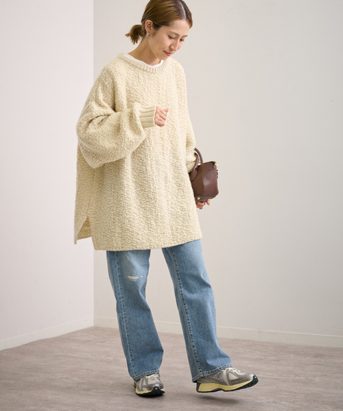 FRAMeWORK（フレームワーク）の「ウールスラブニットポンチョ（ニット/セーター・レディース・ベージュ/アイボリー・FREE）」の5枚目の写真