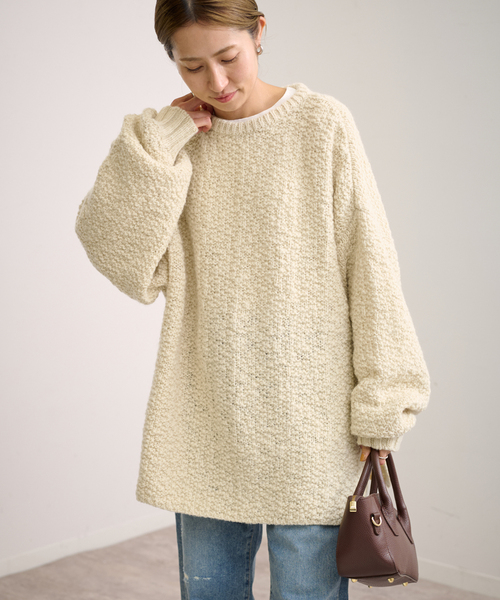 FRAMeWORK（フレームワーク）の「ウールスラブニットポンチョ（ニット/セーター・レディース・ベージュ/アイボリー・FREE）」の7枚目の写真