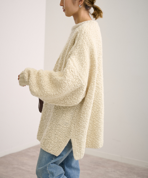 FRAMeWORK（フレームワーク）の「ウールスラブニットポンチョ（ニット/セーター・レディース・ベージュ/アイボリー・FREE）」の9枚目の写真