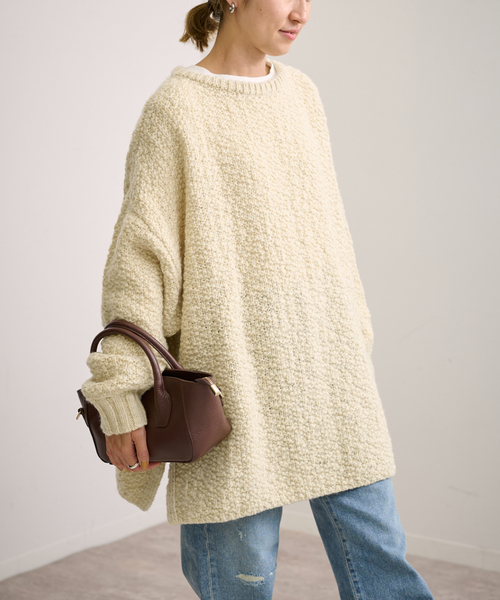 FRAMeWORK（フレームワーク）の「ウールスラブニットポンチョ（ニット/セーター・レディース・ベージュ/アイボリー・FREE）」の13枚目の写真