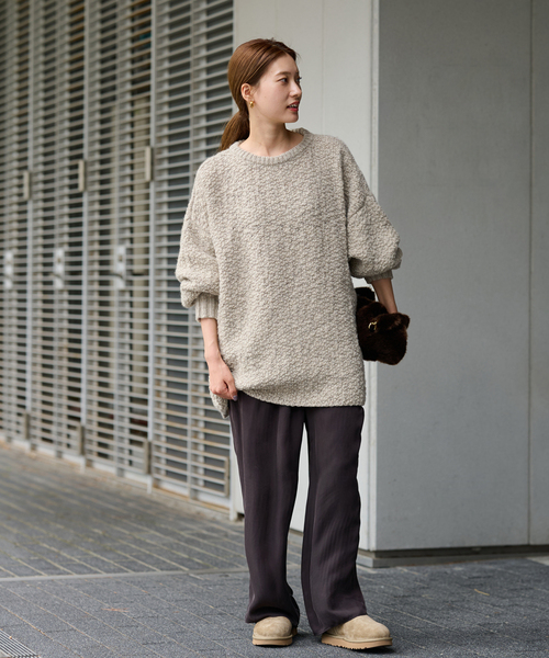 FRAMeWORK（フレームワーク）の「ウールスラブニットポンチョ（ニット/セーター・レディース・ベージュ/アイボリー・FREE）」の17枚目の写真