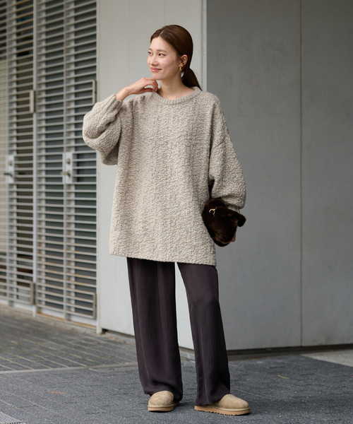 FRAMeWORK（フレームワーク）の「ウールスラブニットポンチョ（ニット/セーター・レディース・ベージュ/アイボリー・FREE）」の21枚目の写真