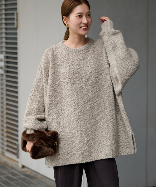 FRAMeWORK（フレームワーク）の「ウールスラブニットポンチョ（ニット/セーター・レディース・ベージュ/アイボリー・FREE）」の22枚目の写真