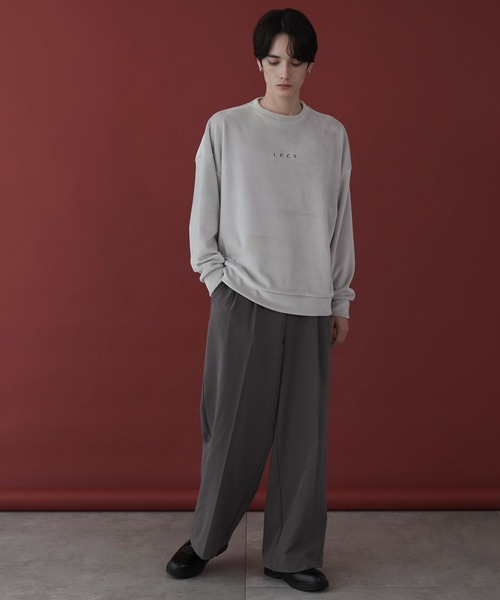 LUCY（ルーシー）の「LUCY/マイクロシャギーワンポイントプルオーバー（スウェット・メンズ・ダークグレー/ライトグレー・MEDIUM/LARGE）」の3枚目の写真