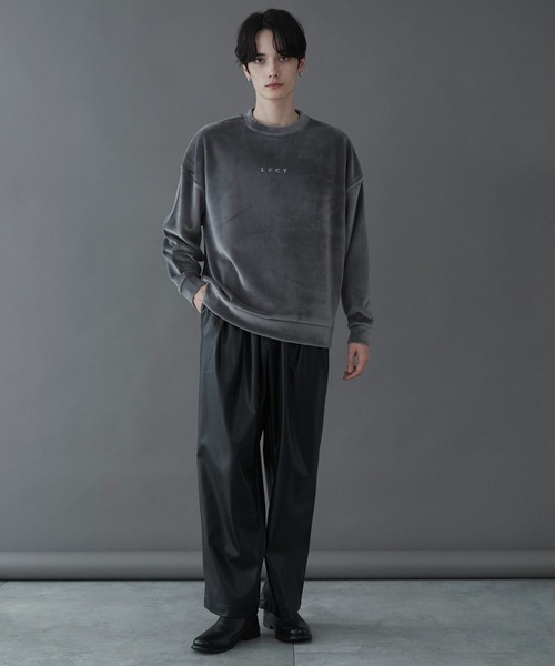 LUCY（ルーシー）の「LUCY/マイクロシャギーワンポイントプルオーバー（スウェット・メンズ・ダークグレー/ライトグレー・MEDIUM/LARGE）」の5枚目の写真