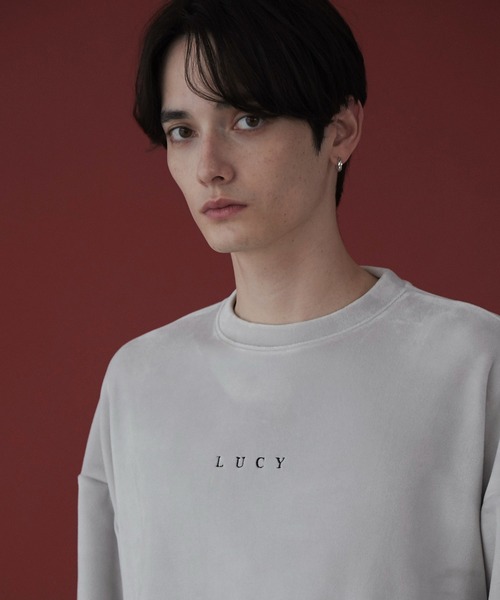 LUCY（ルーシー）の「LUCY/マイクロシャギーワンポイントプルオーバー（スウェット・メンズ・ダークグレー/ライトグレー・MEDIUM/LARGE）」の6枚目の写真