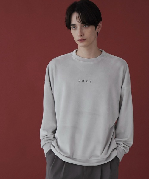 LUCY（ルーシー）の「LUCY/マイクロシャギーワンポイントプルオーバー（スウェット・メンズ・ダークグレー/ライトグレー・MEDIUM/LARGE）」の7枚目の写真