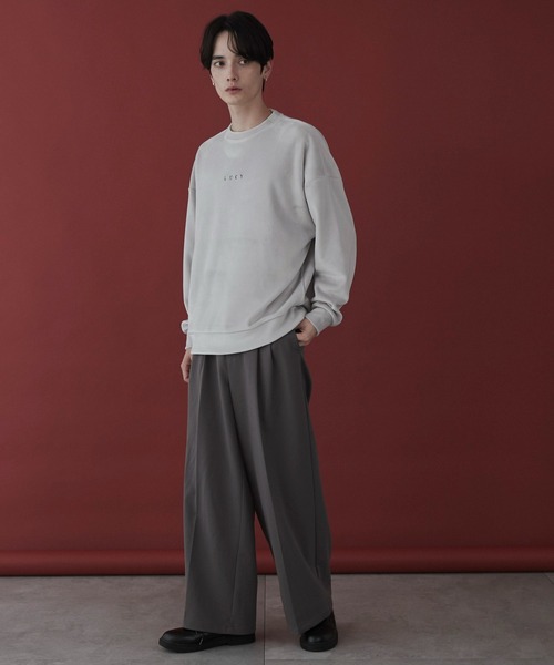 LUCY（ルーシー）の「LUCY/マイクロシャギーワンポイントプルオーバー（スウェット・メンズ・ダークグレー/ライトグレー・MEDIUM/LARGE）」の9枚目の写真