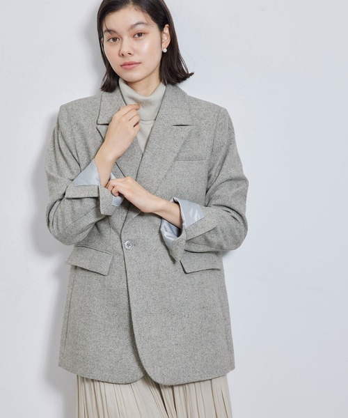 ROPE' PICNIC（ロペピクニック）の「ツイードセミダブルジャケット（テーラードジャケット・レディース・ライトグレー/ブラック/ブラック系その他・40/38）」の21枚目の写真