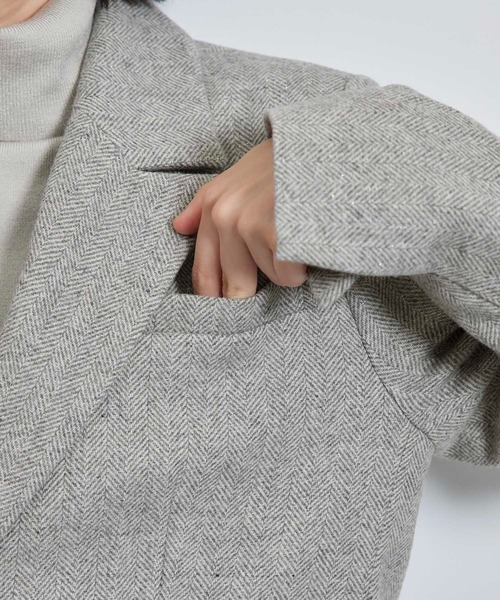 ROPE' PICNIC（ロペピクニック）の「ツイードセミダブルジャケット（テーラードジャケット・レディース・ライトグレー/ブラック/ブラック系その他・40/38）」の18枚目の写真