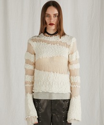 スラブモヘアボーダーニット/Slub Mohair Border Knit