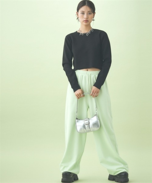 TTOL(トール)の「クロップドニットトップス(ニット/セーター・レディース・アイボリー/ブラック・M-L/L-XL)」の6枚目の写真