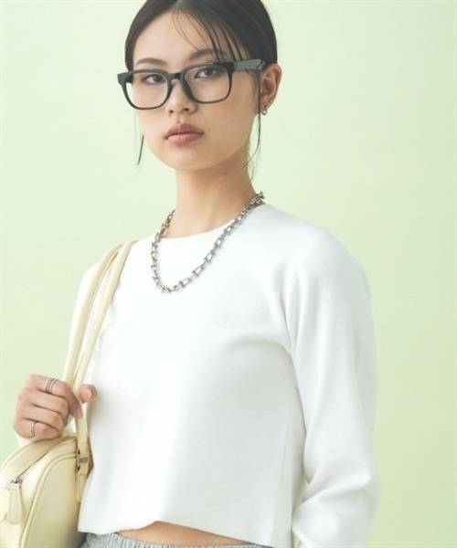 TTOL(トール)の「クロップドニットトップス(ニット/セーター・レディース・アイボリー/ブラック・M-L/L-XL)」の17枚目の写真