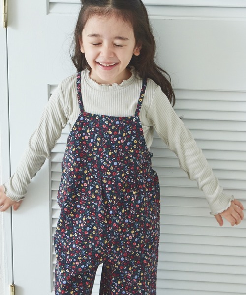 pairmanon（ペアマノン）の「裾フリル ワイドシルエット サロペット（サロペット/オーバーオール・キッズ・グレー系その他/レッド系その他/ドット・90/110/120/130/140/150/100）」の8枚目の写真