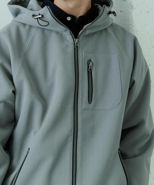 ITEMS URBANRESEARCH（アイテムズ アーバンリサーチ）の「WINDPROOF 裏フリースWzip ボンディングパーカー（パーカー・メンズ・カーキ/ブラック/グレー・MEDIUM/LARGE）」の12枚目の写真