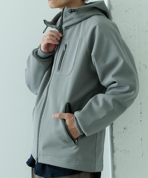 ITEMS URBANRESEARCH（アイテムズ アーバンリサーチ）の「WINDPROOF 裏フリースWzip ボンディングパーカー（パーカー・メンズ・カーキ/ブラック/グレー・MEDIUM/LARGE）」の13枚目の写真