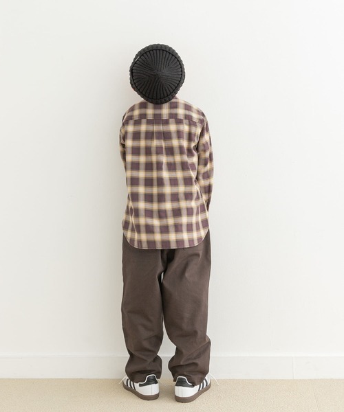 URBAN RESEARCH DOORS(アーバンリサーチドアーズ)の「『親子リンク』バンドカラーチェックシャツ(KIDS)(Tシャツ/カットソー・キッズ・ブラウン系その他/ブラック系その他・105/120/135)」の4枚目の写真