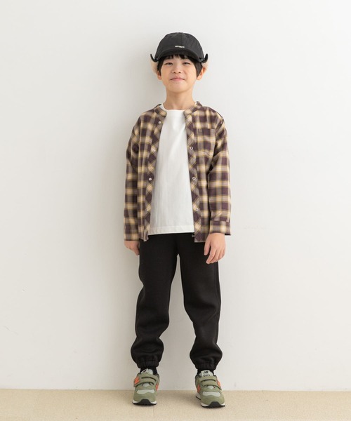 URBAN RESEARCH DOORS(アーバンリサーチドアーズ)の「『親子リンク』バンドカラーチェックシャツ(KIDS)(Tシャツ/カットソー・キッズ・ブラウン系その他/ブラック系その他・105/120/135)」の11枚目の写真