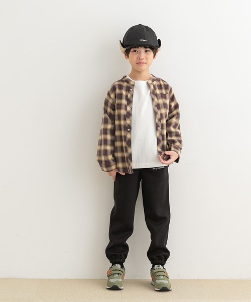 URBAN RESEARCH DOORS(アーバンリサーチドアーズ)の「『親子リンク』バンドカラーチェックシャツ(KIDS)(Tシャツ/カットソー・キッズ・ブラウン系その他/ブラック系その他・105/120/135)」の12枚目の写真