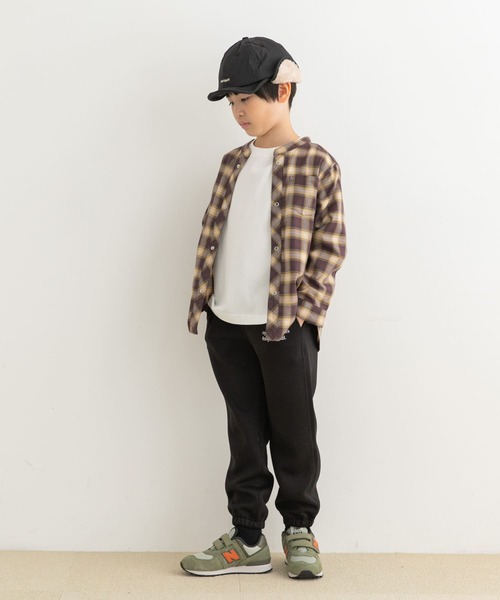 URBAN RESEARCH DOORS(アーバンリサーチドアーズ)の「『親子リンク』バンドカラーチェックシャツ(KIDS)(Tシャツ/カットソー・キッズ・ブラウン系その他/ブラック系その他・105/120/135)」の13枚目の写真